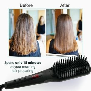 NEW!Quality! Ceramic Hair Brush Straightener